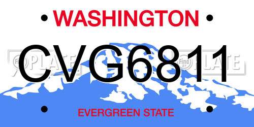 CVG6811 Washington License Plate
