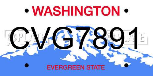CVG7891 Washington License Plate