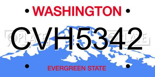CVH5342 Washington License Plate