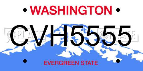 CVH5555 Washington License Plate