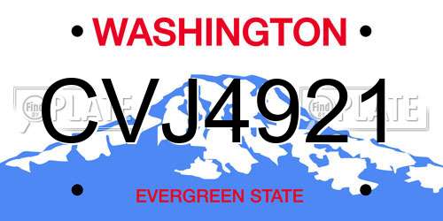 CVJ4921 Washington License Plate
