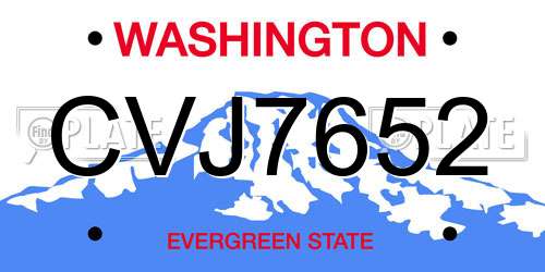 CVJ7652 Washington License Plate