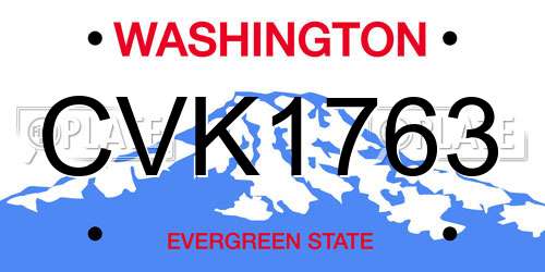 CVK1763 Washington License Plate