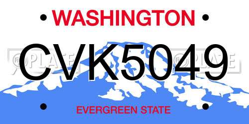 CVK5049 Washington License Plate