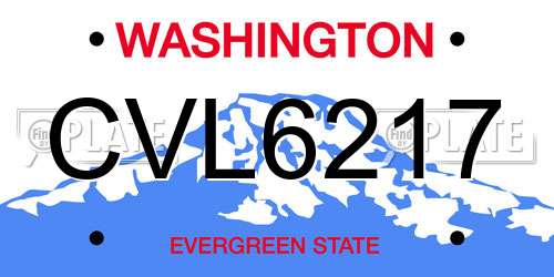CVL6217 Washington License Plate