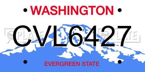 CVL6427 Washington License Plate