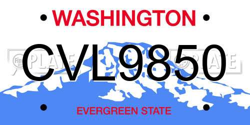 CVL9850 Washington License Plate