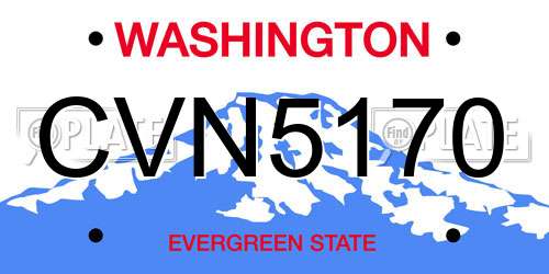 CVN5170 Washington License Plate