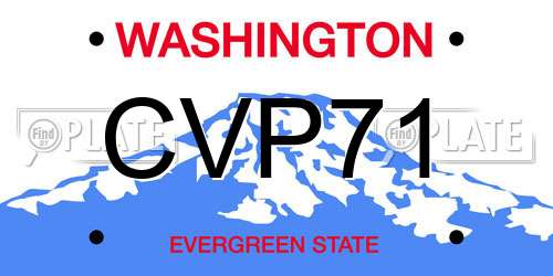 CVP71 Washington License Plate