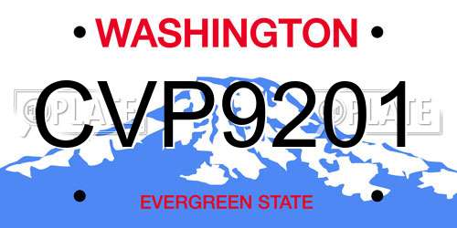 CVP9201 Washington License Plate