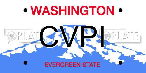 CVPI Washington License Plate
