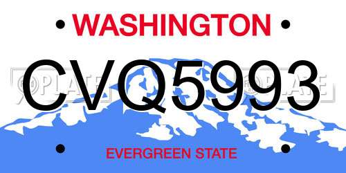 CVQ5993 Washington License Plate