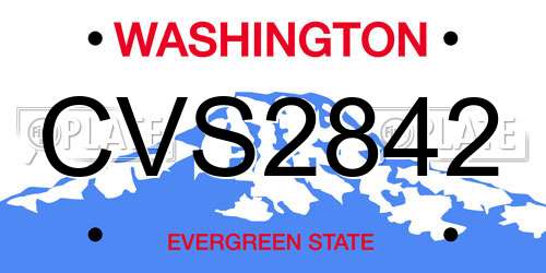 CVS2842 Washington License Plate