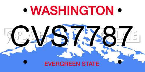 CVS7787 Washington License Plate