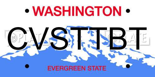 CVSTTBT Washington License Plate