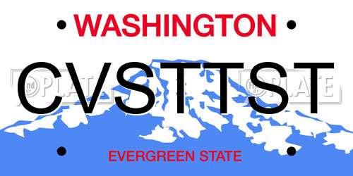 CVSTTST Washington License Plate