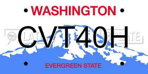 CVT40H Washington License Plate