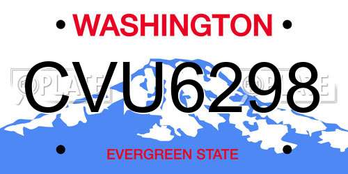CVU6298 Washington License Plate