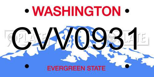 CVV0931 Washington License Plate