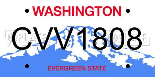 CVV1808 Washington License Plate