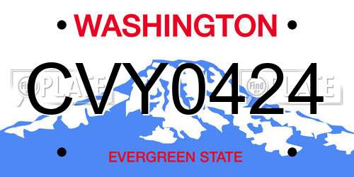 CVY0424 Washington License Plate
