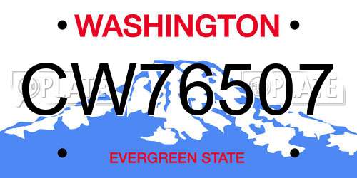 CW76507 Washington License Plate