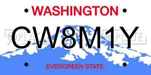 CW8M1Y Washington License Plate