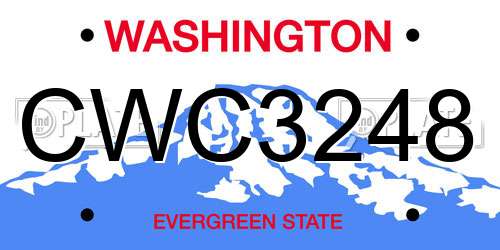CWC3248 Washington License Plate