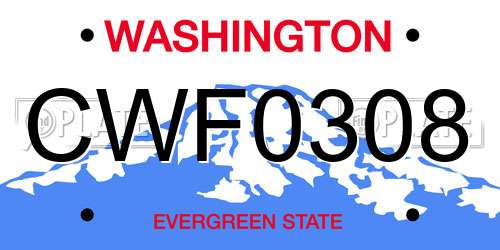 CWF0308 Washington License Plate