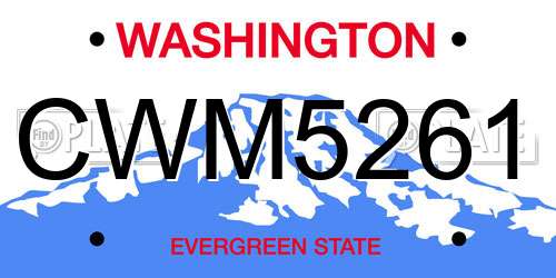 CWM5261 Washington License Plate