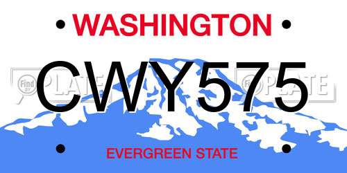 CWY575 Washington License Plate