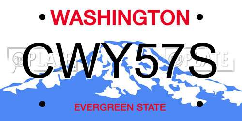 CWY57S Washington License Plate