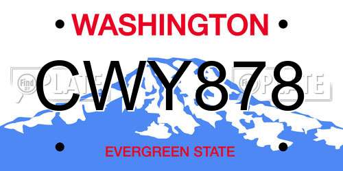 CWY878 Washington License Plate