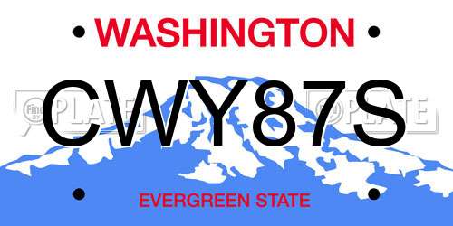 CWY87S Washington License Plate