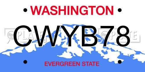 CWYB78 Washington License Plate