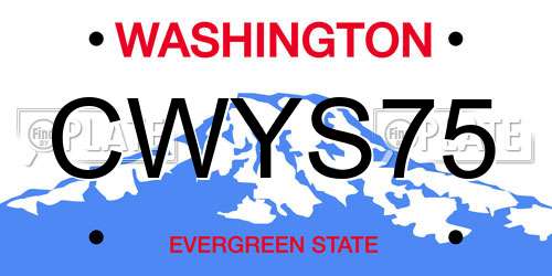 CWYS75 Washington License Plate