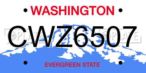 CWZ6507 Washington License Plate
