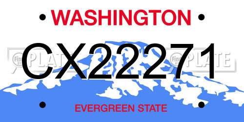 CX22271 Washington License Plate