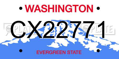 CX22771 Washington License Plate
