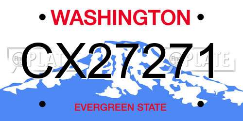CX27271 Washington License Plate