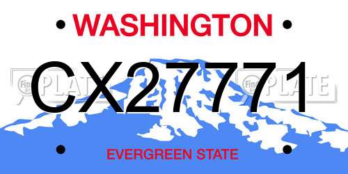 CX27771 Washington License Plate