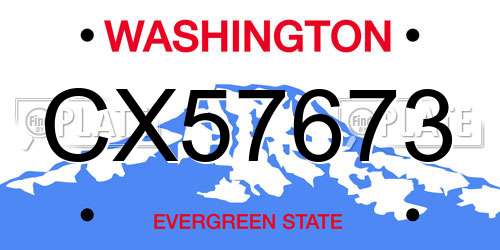 CX57673 Washington License Plate