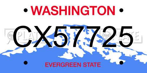 CX57725 Washington License Plate