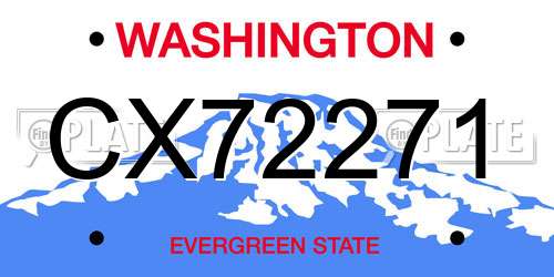 CX72271 Washington License Plate