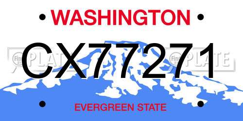 CX77271 Washington License Plate