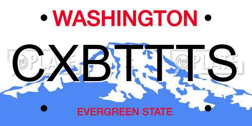 CXBTTTS Washington License Plate