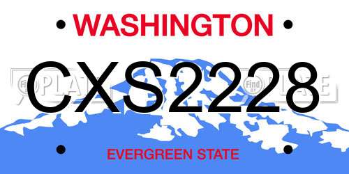 CXS2228 Washington License Plate