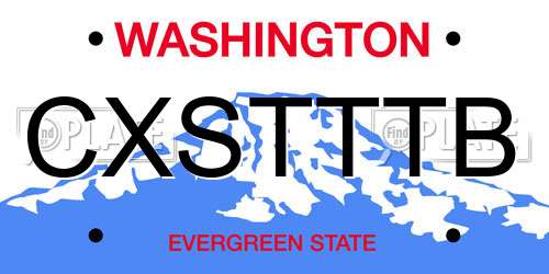 CXSTTTB Washington License Plate