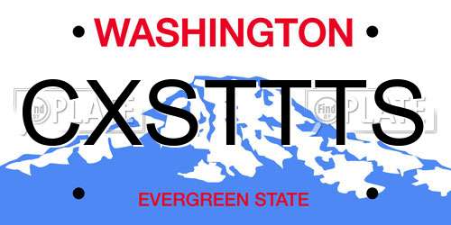 CXSTTTS Washington License Plate