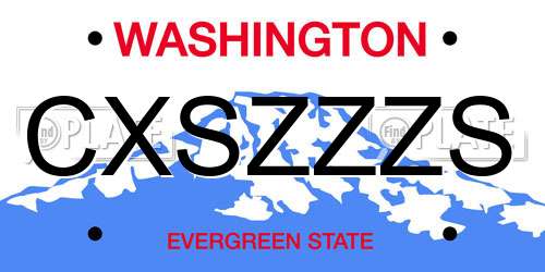 CXSZZZS Washington License Plate